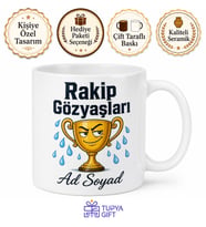 İsme Özel Rakip Gözyaşları Yazılı Komik Kupa Bardak Hediye