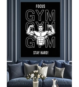 Motivasyon Odaklı Gym Fitness Tasarımı Dekoratif Kanvas - Mdf Ahşap Tablo