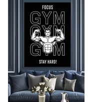 Motivasyon Odaklı Gym Fitness Tasarımı Dekoratif Kanvas - Mdf Ahşap Tablo