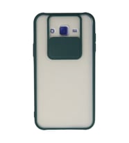 Samsung Galaxy J7 Kılıf Palm Buzlu Kamera Sürgülü Silikon - Yeşil