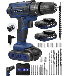Steiner Germany Technology Highline 58 V 5 Ah Darbeli Bakır Sargılı Çift Akülü Vidalama Matkap