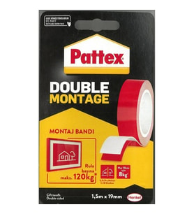 PATTEX 2928444 ÇİFT TARAFLI ŞEFFAF BANT 12MMX1.5MT