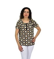 Kadın Kısa Kol Baskılı Bluz BGL-ST04700