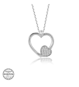 Swarovski Taşlı Gümüş Kalp Bayan Kolye