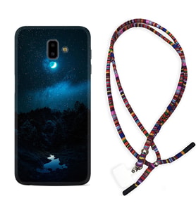 Samsung J6 Plus J7 Prime J7 Pro M20 Kılıf Boyun Asklı Rasta Silikon Gece 1633