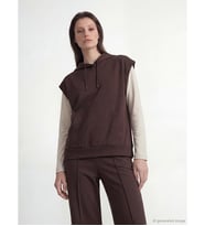 LCW Modest Kahverengi Kanguru Cepli Soft Touch Oversize Kadın Hoodie