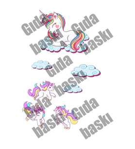 Yenilebilir Şeker Kağıt Unicorn Temalı Pasta Süsleme