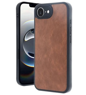 iPhone 16E Kılıf Aras Deri Kapak - Taba