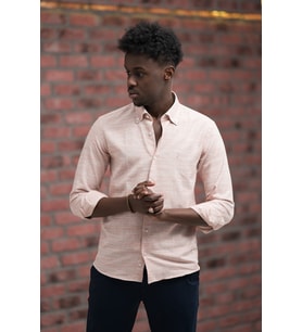 Slimfit Hasır Dokuma Yaka Düğmeli Slimfit Gömlek