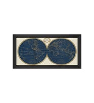 Harita Temalı Kanvas Tablo 50 x 70 cm Siyah Çerçeve