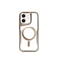 iPhone 12 Kılıf Boyi Magsafe Silikon Kapak - Kahverengi