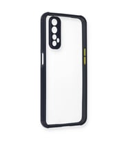 Realme 7 Kılıf Miami Şeffaf Silikon - Lacivert