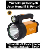 Premium 3 Modlu Usb Şarjlı Taşıma Askılı 22 cm Uzunluk 600 Metre Menzilli Özel Av Balıkçı Feneri