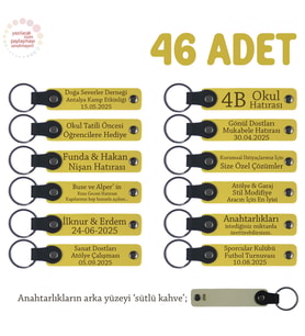 Sarı & S Kahve, Petshop Müşterilerine Promosyon Hediye, 46’lı Set, Kişisel Mesajlı Deri Anahtarlık