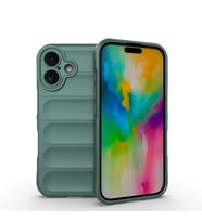 Lexroo iPhone 16 Kılıf Esnek TPU Oyuklu Arka Yüzey Tasarımlı Etnik Silikon Kılıf - Koyu Yeşil