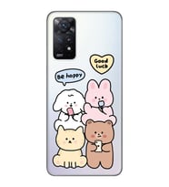 Redmi Note 11 Pro Uyumlu Sevimli Ayıcıklar Desenli Şeffaf Telefon Kılıfı
