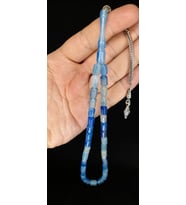 KEDİGÖZÜ TESBİH MAVİ RENKLİ KAPSÜL KESİM T-337 (Çok Renkli)