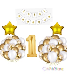 1 YAŞ GOLD DOĞUM GÜNÜ SET