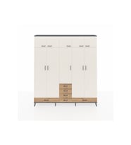 Arges Dolap 6 Raflı 6 Çekmeceli 4 Askılı 220x30x243 Antrasit-Aytaşı/Çam