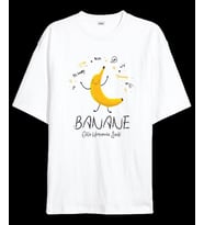 Bana Ne, Çokta Umrumda Oversize Unisex Tişört (Beyaz)
