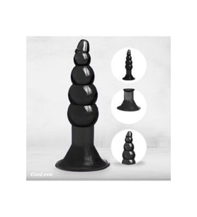 Boğumlu Plug Tıkaç Dildo Siyah Renk / Tıkaç Vantuzlu