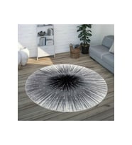 Eliana Home Baskılı, Yıkanabilir Kaymaz Taban Yuvarlak Halı LNA7082 120x120 cm (Siyah)