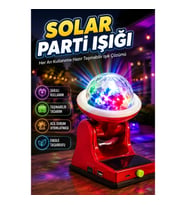 Solar RGB LED Projektör Lamba 360° Işık Yansıtmalı Şarjlı Bahçe ve Parti Aydınlatması