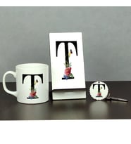 T Harfi Üçlü Set (Kupa + Telefon Standı + Anahtarlık)