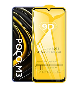 Northcity Xiaomi Poco M3 9D Full Glue Temper Cam Ekran Koruyucu - Kırılmaz Çizilmez