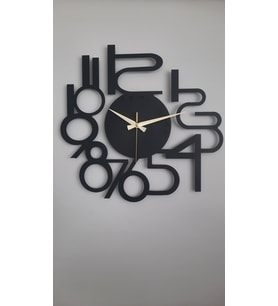 Modern Rakamlı Metal Siyah Duvar Saati / Hediye Saat / Dekoratif Saat - 1,5 Mm Kalınlık