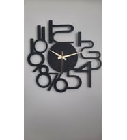 Modern Rakamlı Metal Siyah Duvar Saati / Hediye Saat / Dekoratif Saat - 1,5 Mm Kalınlık