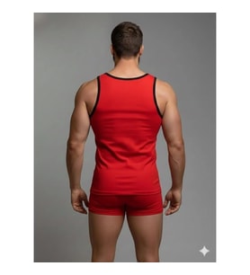 Erkek Kırmızı Tank Top Boxer Takımı