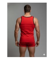 Erkek Kırmızı Tank Top Boxer Takımı