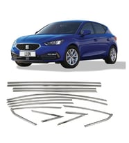 Seat Leon Cam Çerçevesi Komple Set Nikelajı 10 Parça 2021+ Sonrası Uyumlu (Krom)