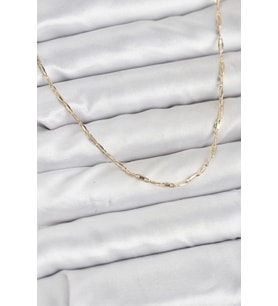 CM 14K Gold Renk Pirinç Ataç Zincir 60 cm Kadın Kolye