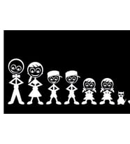 Aile Sticker Arka Cam 2 Erkek 2 Kız Çocuk Sticker Yapıştırma