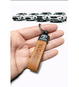 Toyota Ve Logolu Anahtarlık SUNİ DERİ (KAHVERENGİ)
