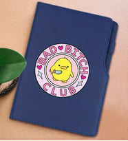 BK Gift Bad Bitch Tasarımlı Lacivert Termo Deri Not Defteri 15x21cm-1