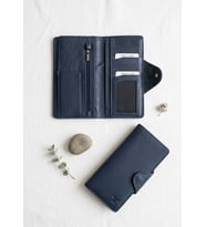 %100 Hakiki Deri Uzun Boy Trend Model Çok Gözlü Unisex Cüzdan