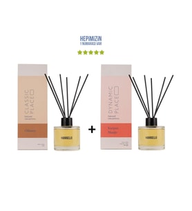 Odunsu Classic Place + Karpuz Mango Dynamic Place Dekoratif Ortam Kokusu 120 ml - Bambu Çubuklu