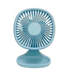 Mini Masa Fanı Taşınabilir Serinletici Şarjlı Vantilatör 3 Kademeli Hız Ayarı (Mavi)