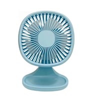 Mini Masa Fanı Taşınabilir Serinletici Şarjlı Vantilatör 3 Kademeli Hız Ayarı (Mavi)