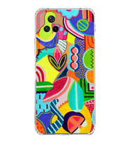 PrintiFy Xiaomi Poco F4 ile Uyumlu 1mm Slim Fit Retro Renkler 6 Baskılı Şeffaf  Kılıf