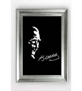 Gümüş Çerçeveli Atatürk Tablo a551