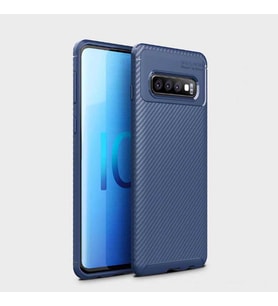 Samsung Galaxy S10 Plus Kılıf Esnek Soft Karbon Tasarım Legion Serisi (Lacivert)