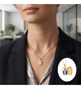 eJOYA Kişiye Özel Gizli Resimli Taşlı Kolye 116640