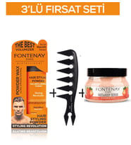 Fontenay Pudra Toz Wax Turuncu 20gr +Şekil Tarağı 044+ Face And Body Scrub Çilekli 350ml 3'Lü Set