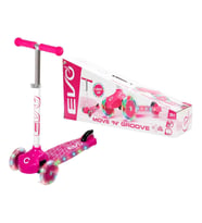 Evo Işıklı 3 Tekerlekli Pembe Scooter 58-68 cm Ayarlanabilir Gidon, 50 kg Taşıma Kapasiteli, LED Tek
