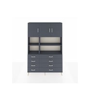 Arges Gardrop 8 Raflı 8 Çekmeceli 3 Kapaklı 132x30x195 Antrasit-Antrasit