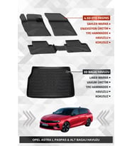 Sahler Opel Astra L 2022+ Uyumlu 4.5D Premium Havuzlu Oto Paspas ve Liner Marka 3D ALT Bagaj Havuzu